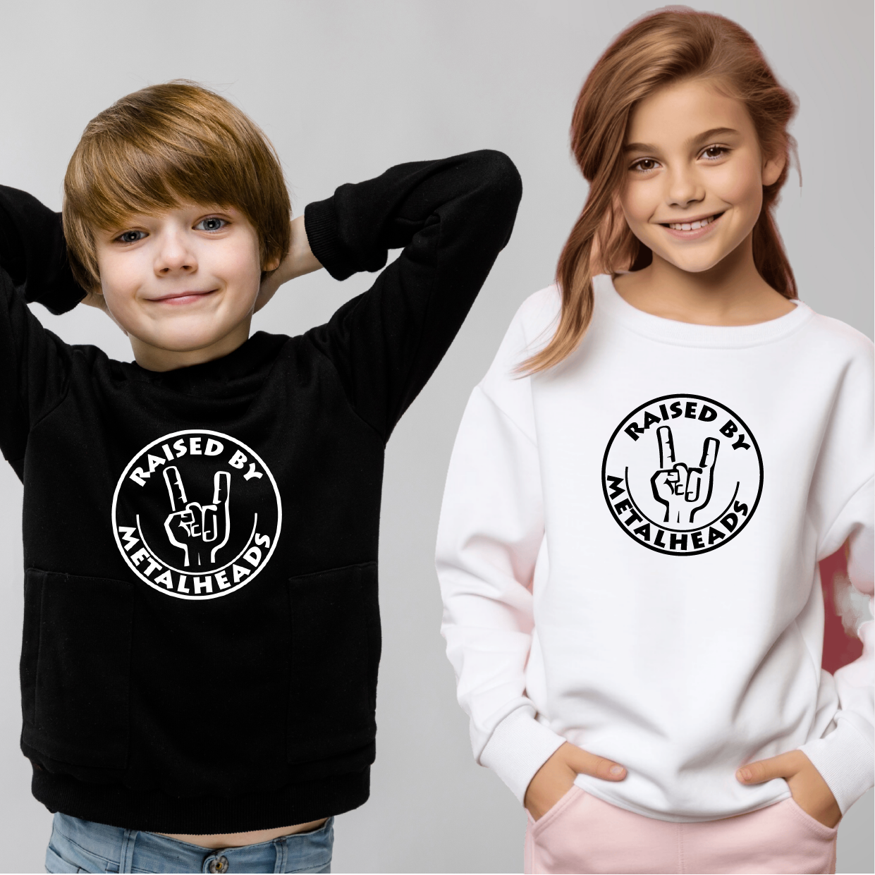 Kids Sweatshirt Raised by Metalheads