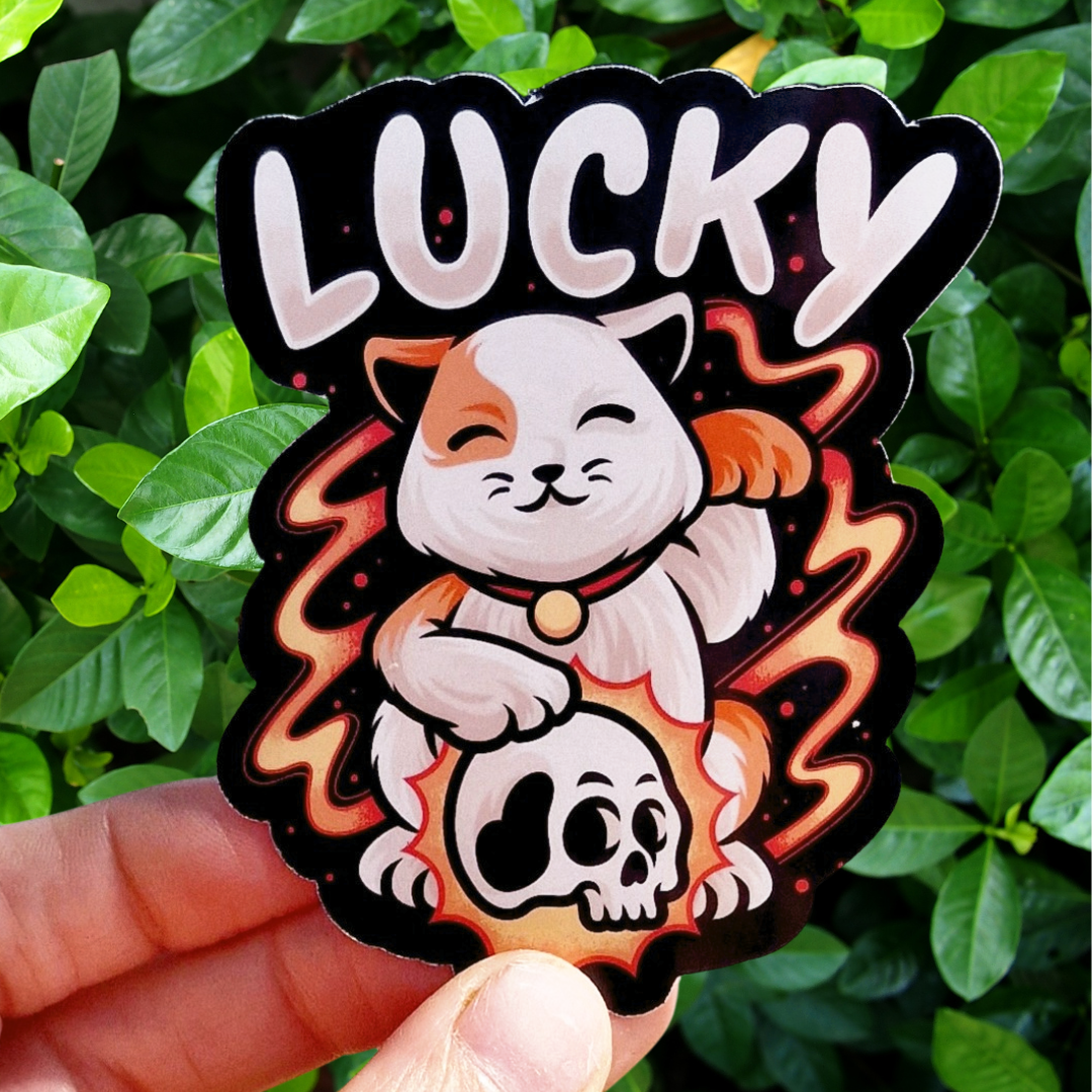 Lucky Cat Vinyl Sticker