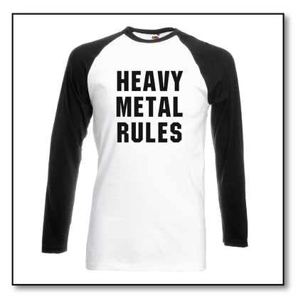 Heavy Metal Rules Baseball T-shirt