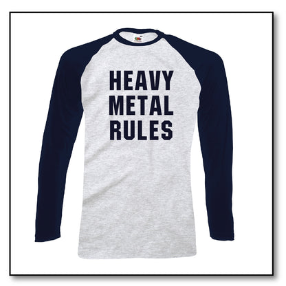 Heavy Metal Rules Baseball T-shirt
