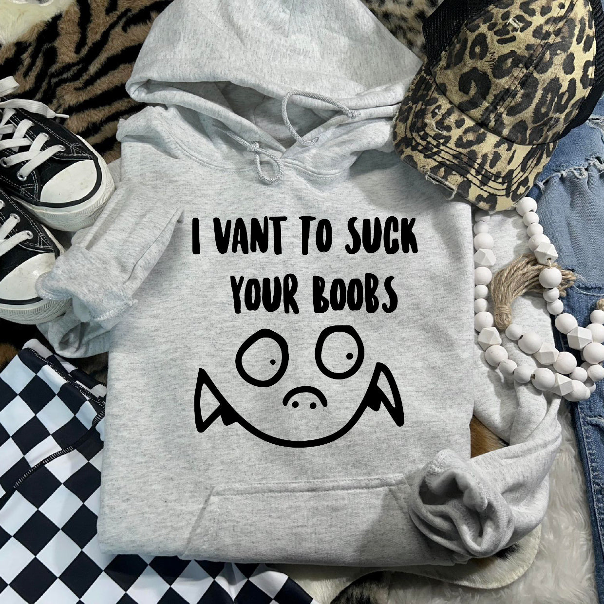 I Vant To Suck Your Boobs Overhead Hoodie