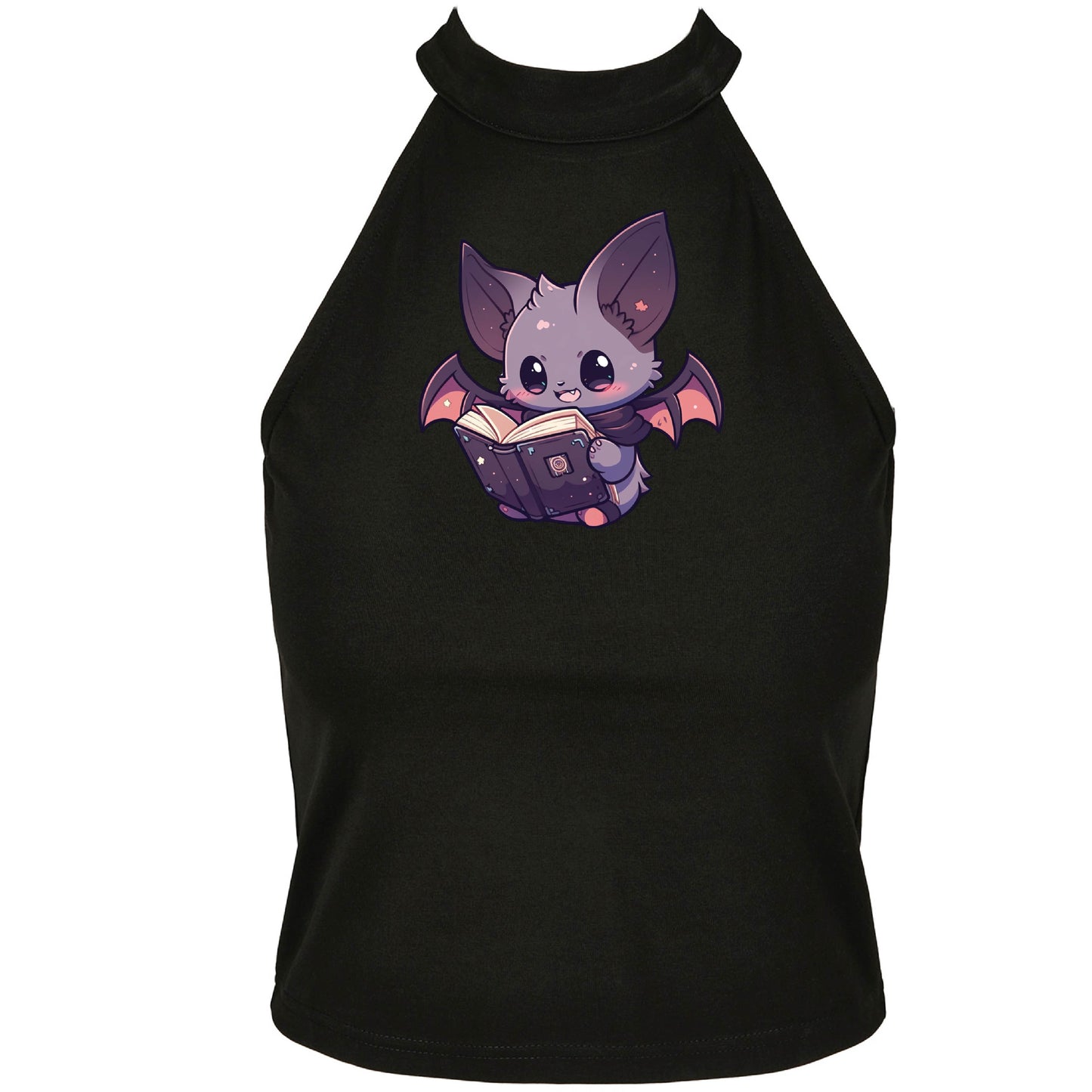 Batty About Books Turtleneck Cropped Top