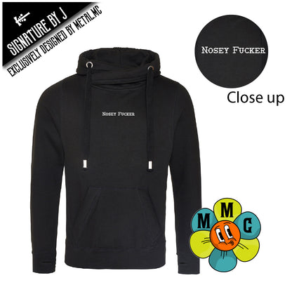 Nosey (Various Options) Fitted Cross-Neck Hoodie