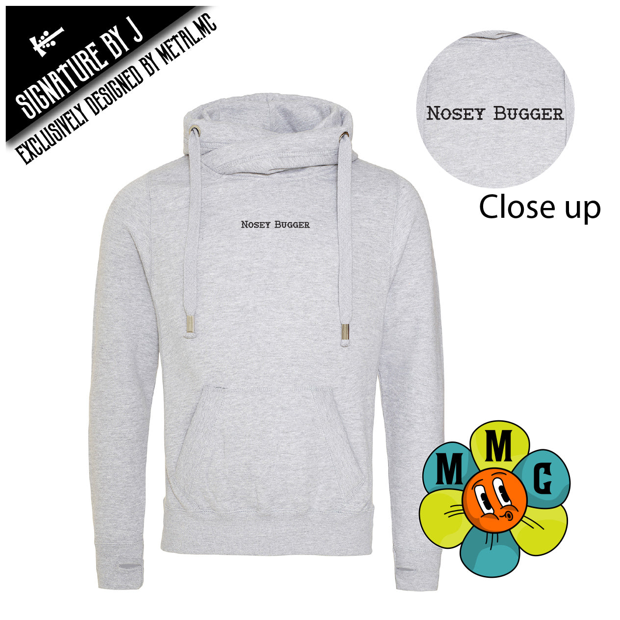 Nosey (Various Options) Fitted Cross-Neck Hoodie