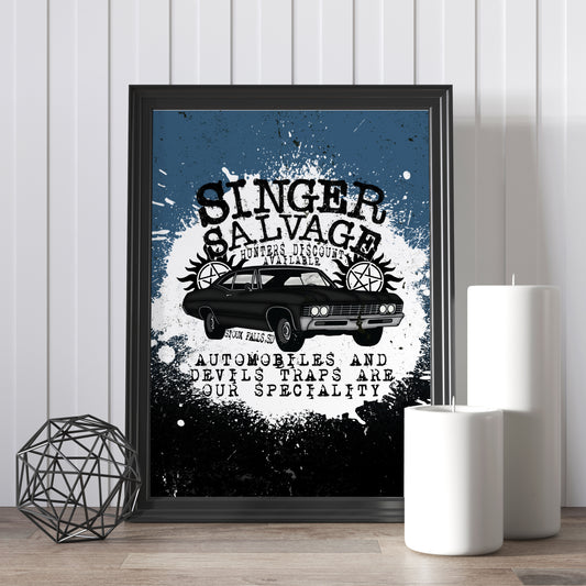 Singer Salvage (SPN) Archival Art Print