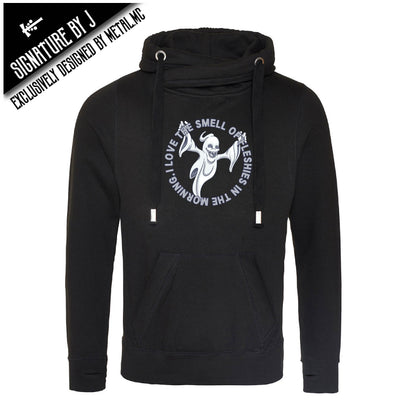 I Love the Smell Of Fleshies Fitted Cross-Neck Hoodie