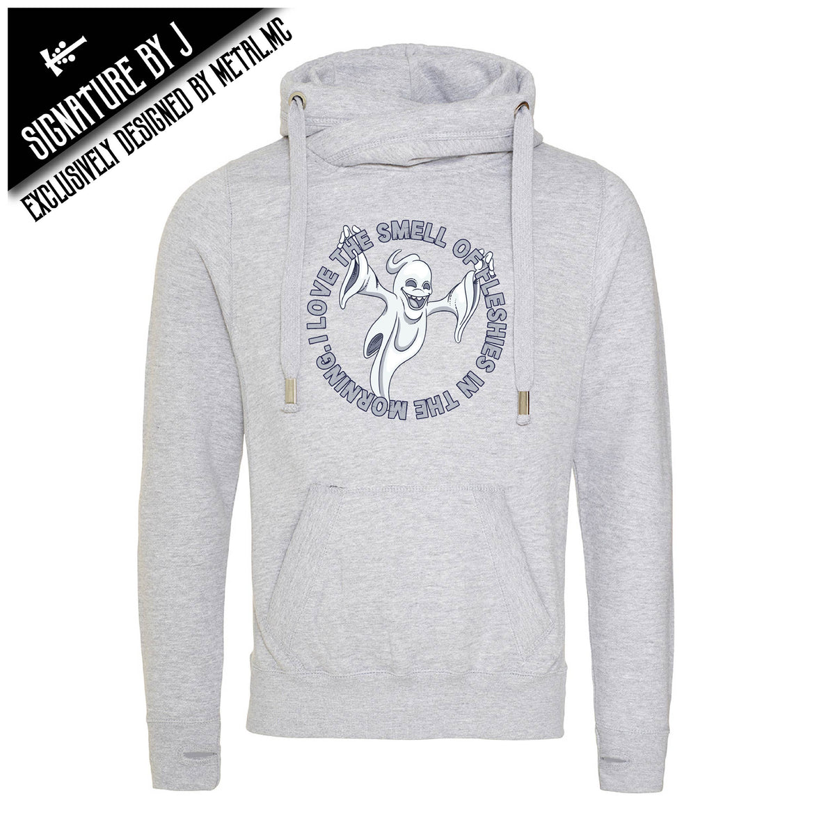 I Love the Smell Of Fleshies Fitted Cross-Neck Hoodie