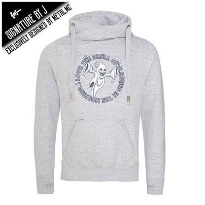 I Love the Smell Of Fleshies Fitted Cross-Neck Hoodie