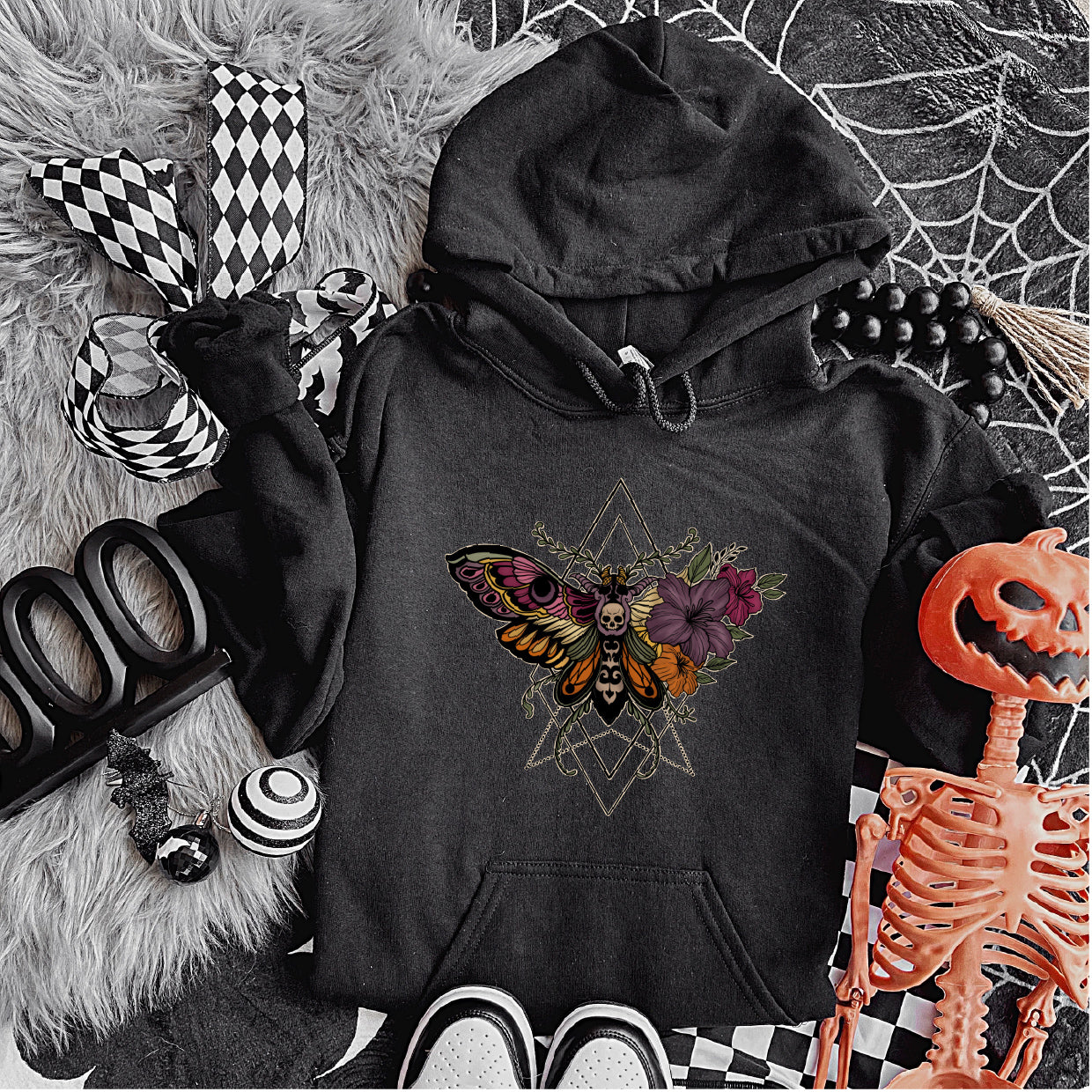 Geo Death Moth Overhead Hoodie