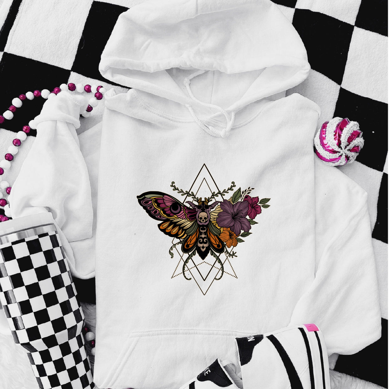 Geo Death Moth Overhead Hoodie