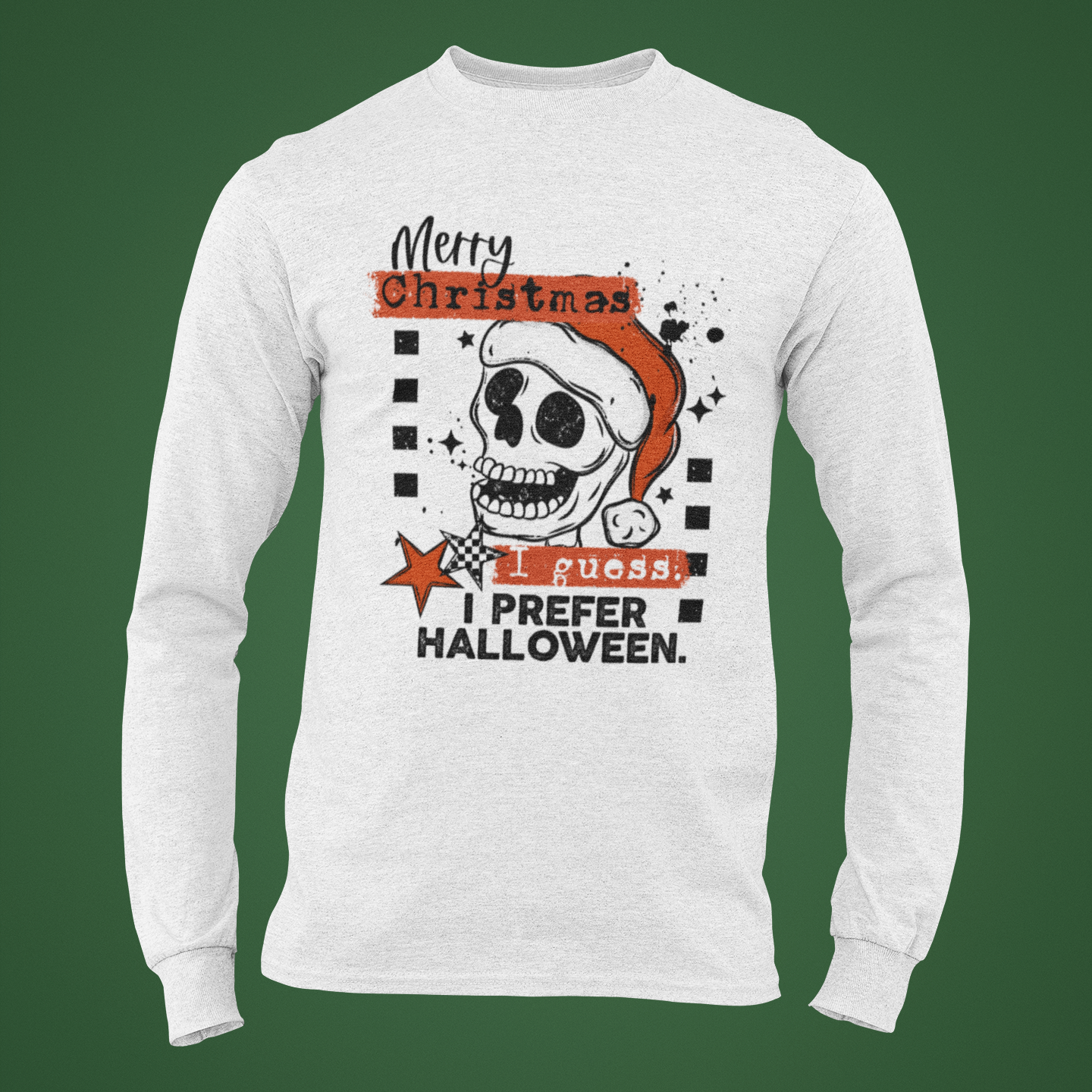 I Prefer Halloween Christmas Long Sleeve Tee