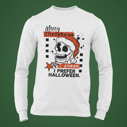 I Prefer Halloween Christmas Long Sleeve Tee