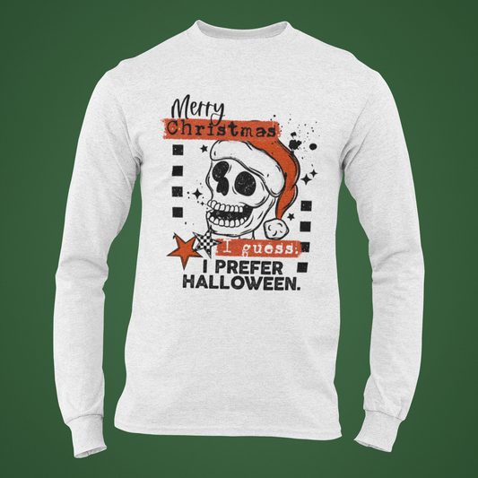 I Prefer Halloween Christmas Long Sleeve Tee
