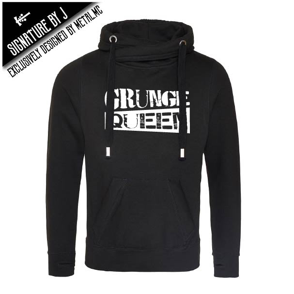 Grunge Queen Fitted Cross-Neck Hoodie