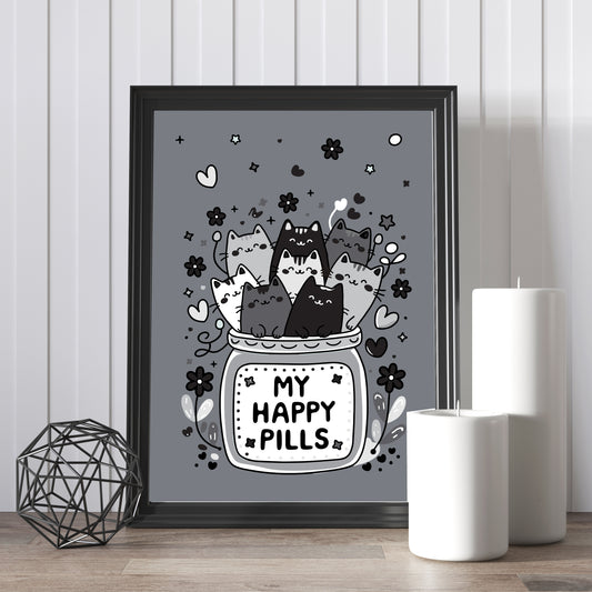My Happy Pills Archival Art Print