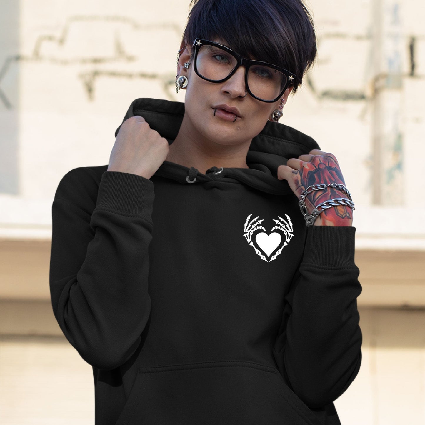 Bone Heart Overhead Hoodie