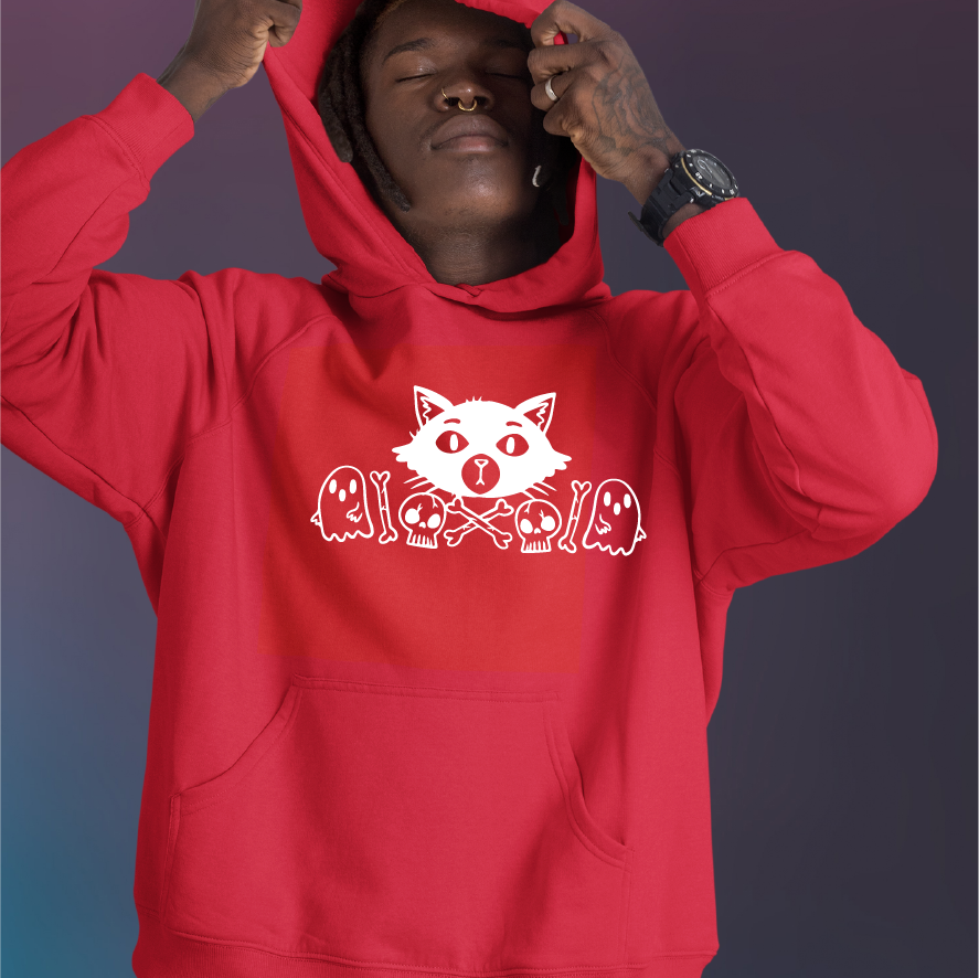 Skull Kitty Overhead Hoodie