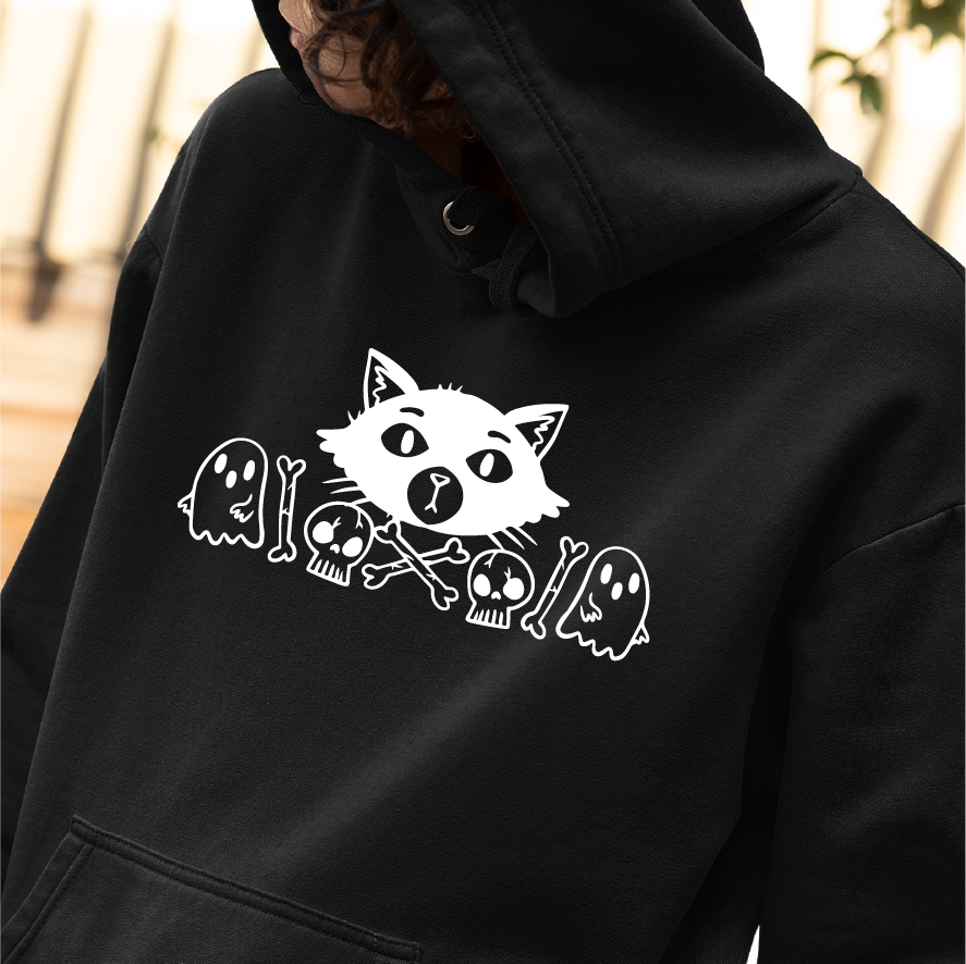 Skull Kitty Overhead Hoodie