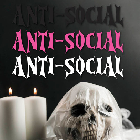 Anti-Social Text Decal