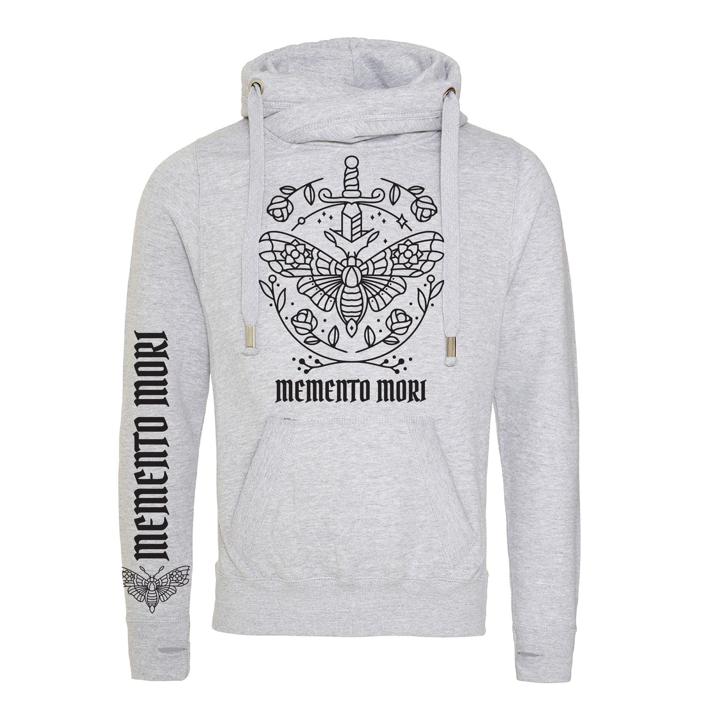 Memento Mori Cross Neck Hoodie