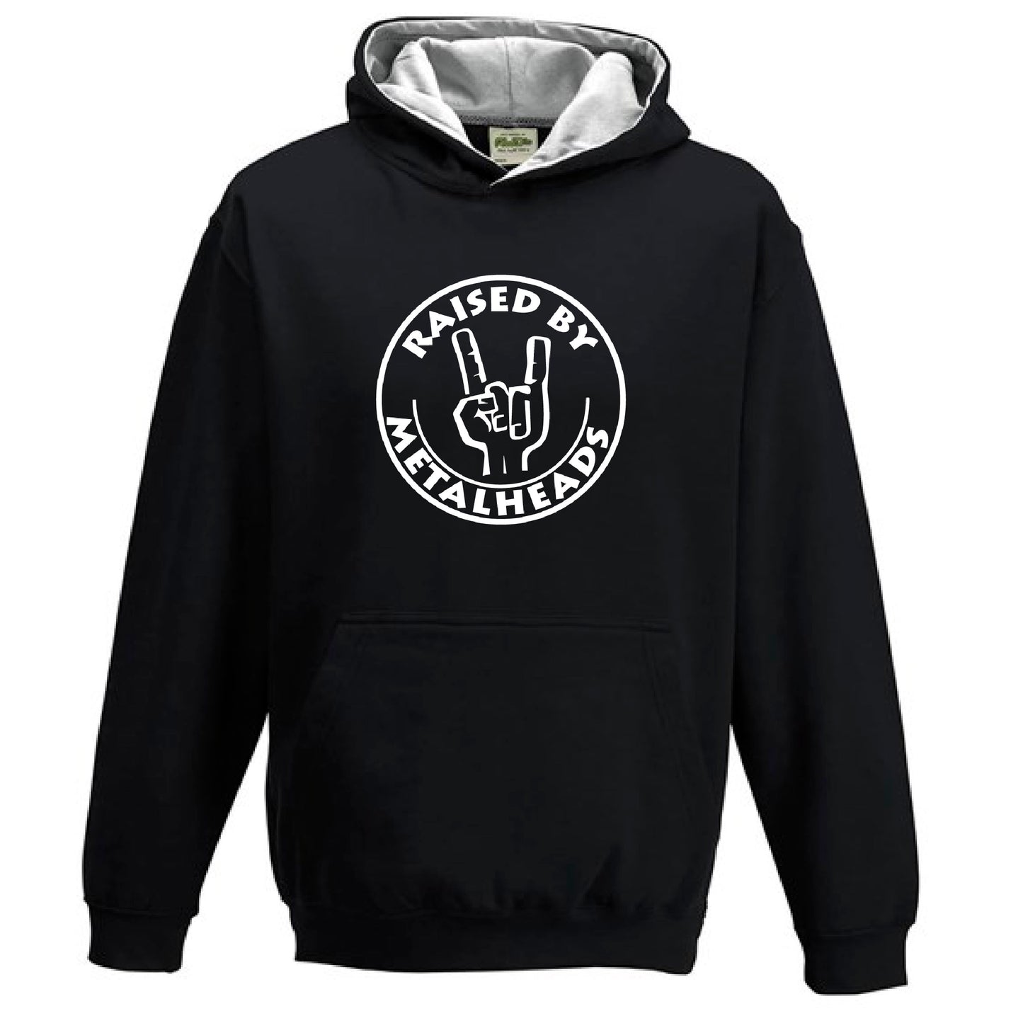 Kids Varsity Hoodie -Raised By Metalheads