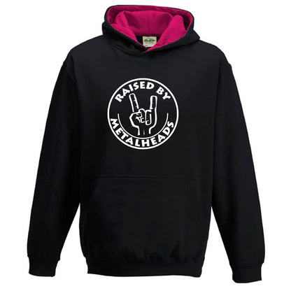 Kids Varsity Hoodie -Raised By Metalheads