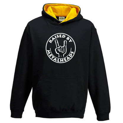 Kids Varsity Hoodie -Raised By Metalheads