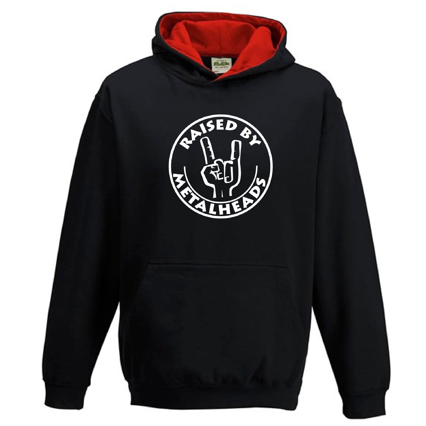 Kids Varsity Hoodie -Raised By Metalheads