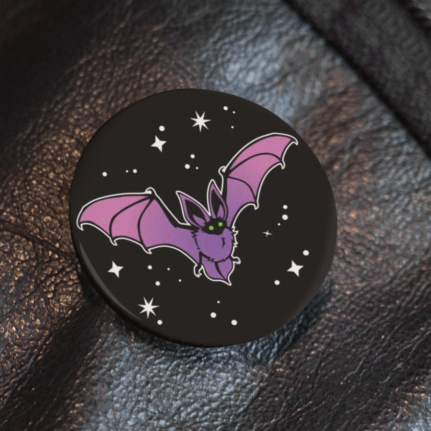 Neon Batty Bat - Pin Badge