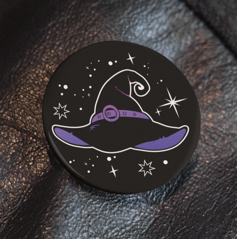 Neon Witches Hat -  Pin Badge