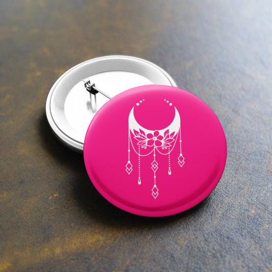 Celestial Moon Pink - Pin Badge