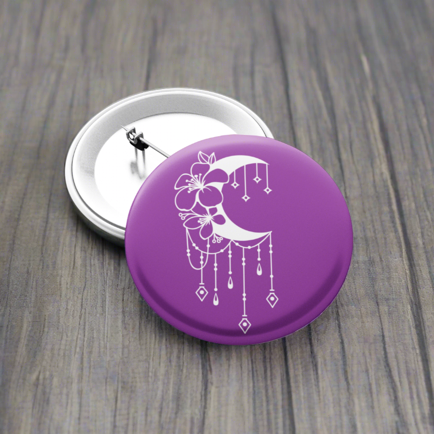 Celestial Flowers Purple - Pin Badge