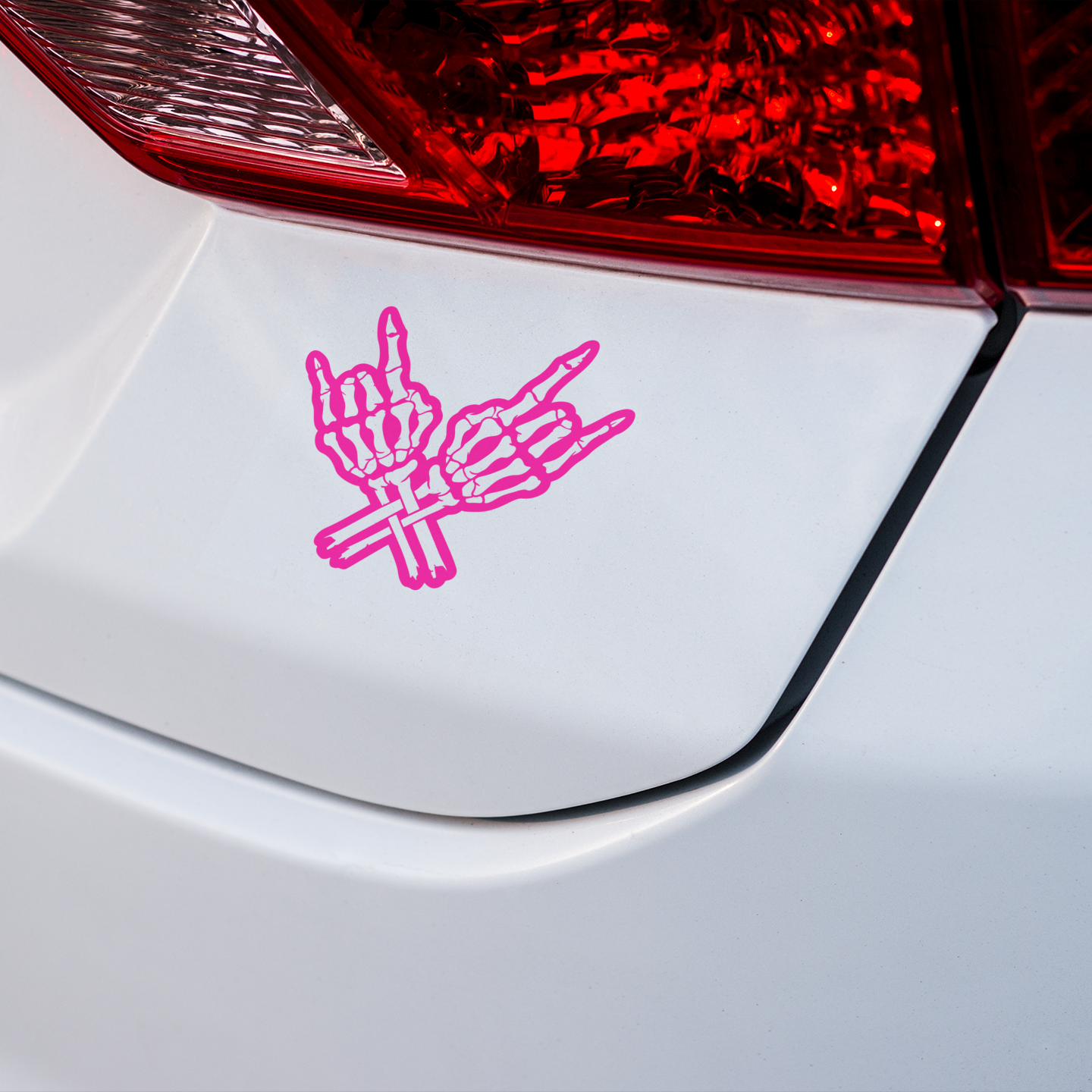 Skeleton Rock Horn Decal