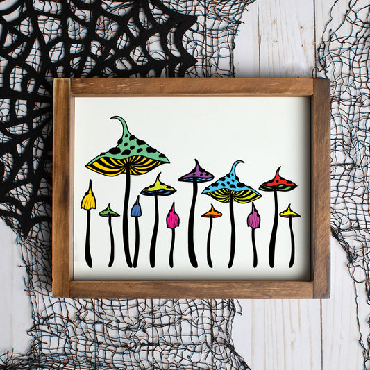 Mushroom Row Archival Art Print