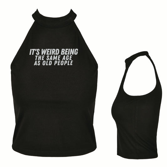 Old People Turtleneck Cropped Top