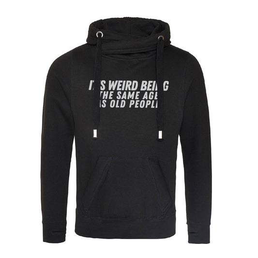 Old People Fitted Cross-Neck Hoodie