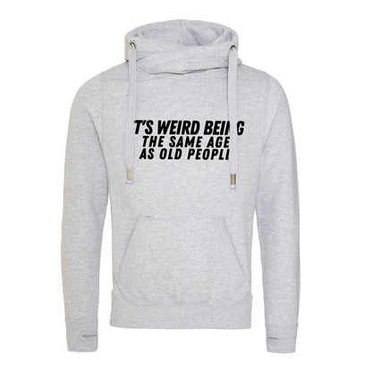 Old People Fitted Cross-Neck Hoodie