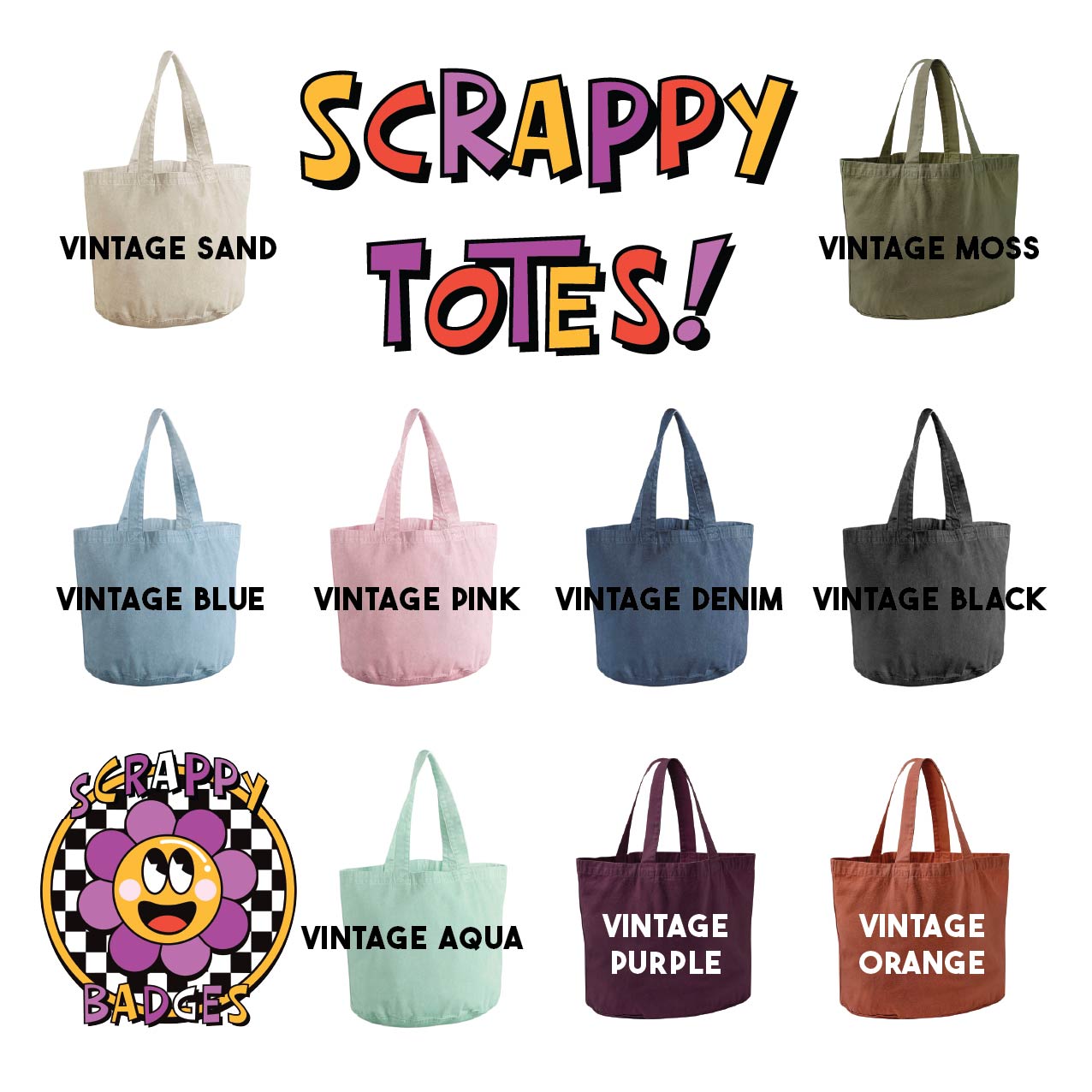 Scrappy Tote Bag - Full Colour Design