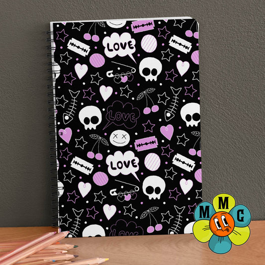 Pastel Goth (Black) Notebook