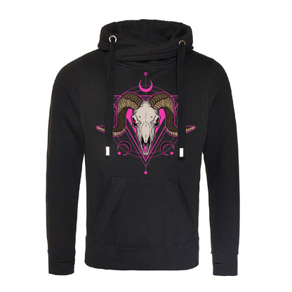 Pink Ram Cross Neck Hoodie