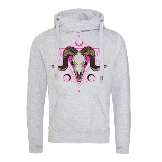 Pink Ram Cross Neck Hoodie