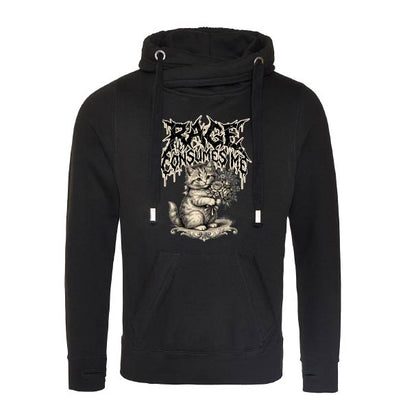 Rage Consumes Me Fitted Cross-Neck Hoodie