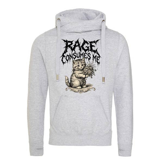 Rage Consumes Me Fitted Cross-Neck Hoodie