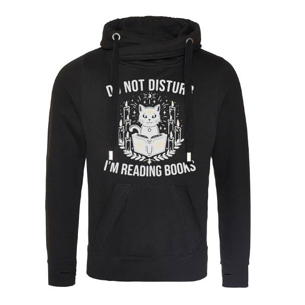 Reading Books Fitted Cross-Neck Hoodie