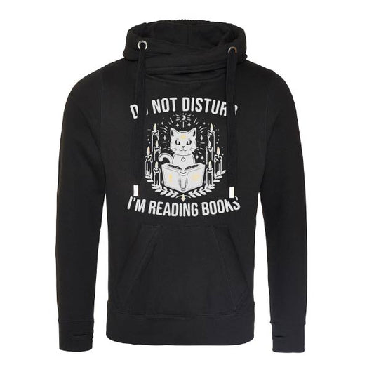 Reading Books Fitted Cross-Neck Hoodie
