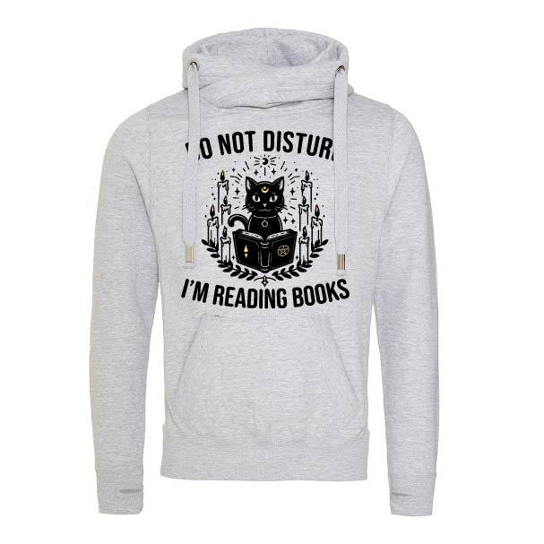 Reading Books Fitted Cross-Neck Hoodie