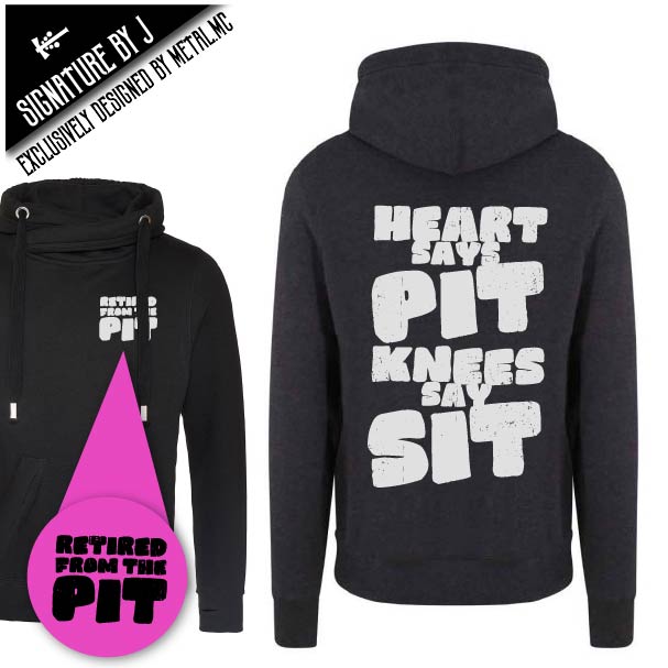 Retired From The Pit Fitted Cross-Neck Hoodie