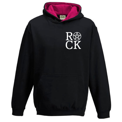 Kids Varsity Hoodie -Rock Pentagram