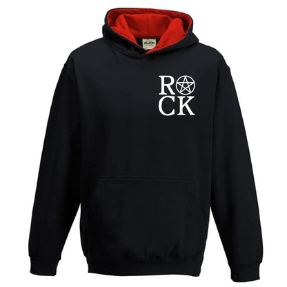 Kids Varsity Hoodie -Rock Pentagram