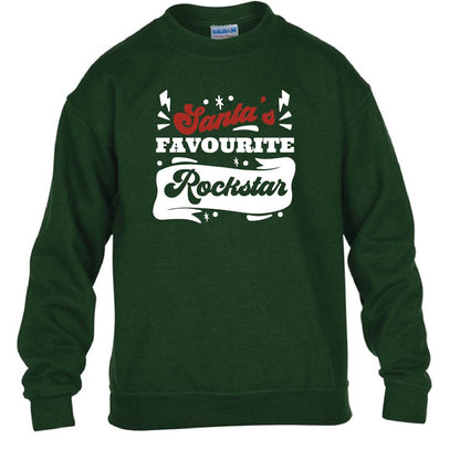 Kids Christmas Sweatshirt - Santa's Favourite Rockstar